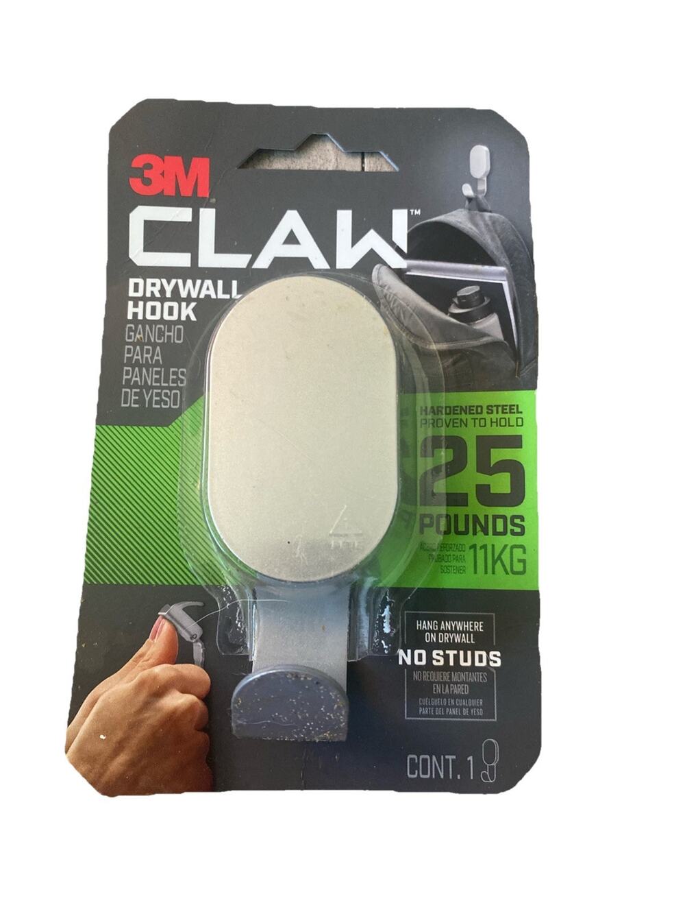 3M Claw 25 Lb. silver Drywall Hook 3DH25SLV-1ES 3M Claw
